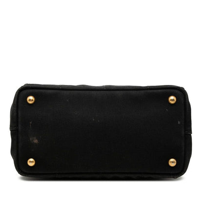 Prada Canapa Mini 2-Way Shoulder Bag Black Canvas — view 3