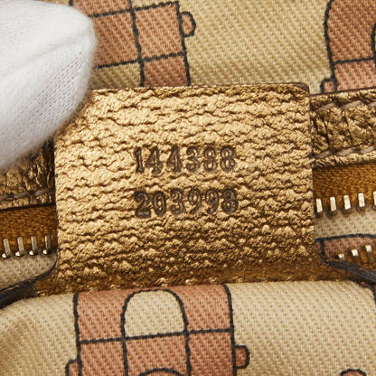 Gucci GG Canvas Sherry Line Crossbody Shoulder Bag Beige Gold Pink — view 9