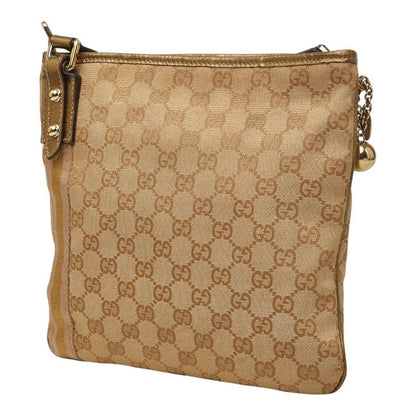 Gucci GG Canvas Sherry Line Crossbody Shoulder Bag Beige Gold Pink — view 2