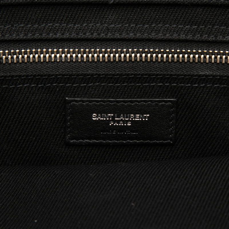 Saint Laurent Rive Gauche Large Tote Black Canvas Leather — view 5