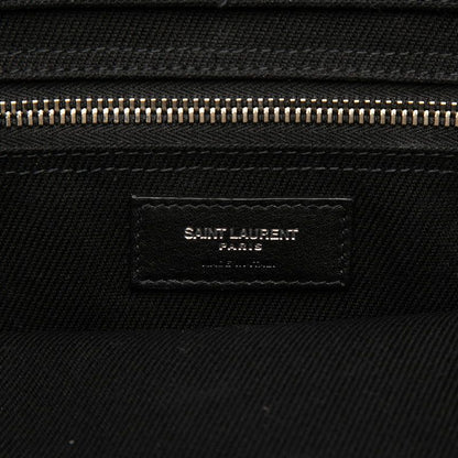 Saint Laurent Rive Gauche Large Tote Black Canvas Leather — view 5