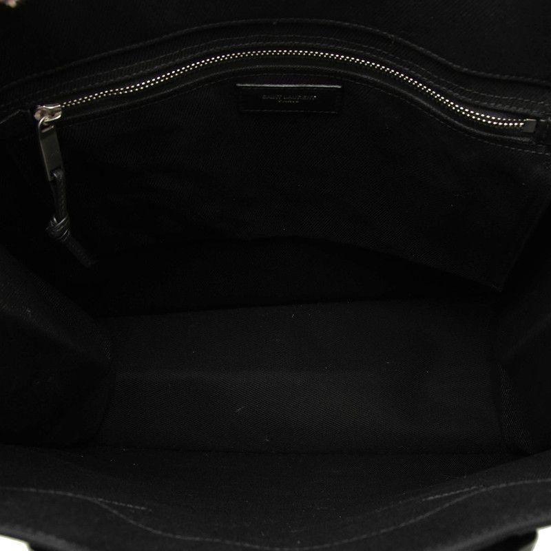 Saint Laurent Rive Gauche Large Tote Black Canvas Leather — view 4