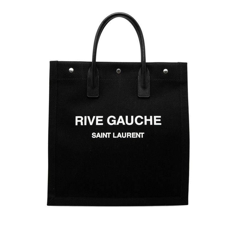 Saint Laurent Rive Gauche Large Tote Black Canvas Leather