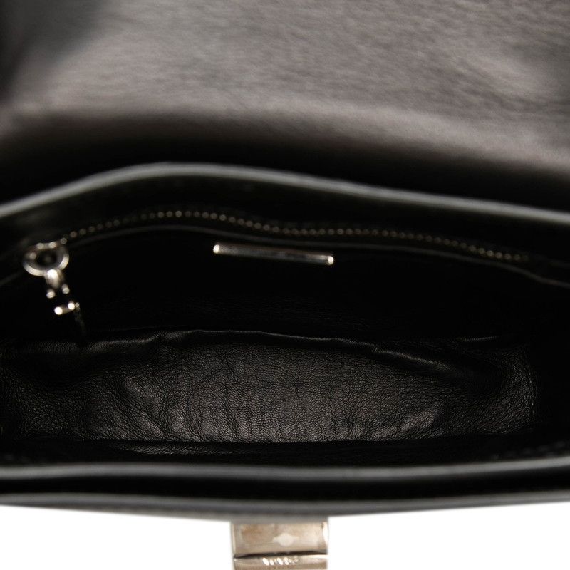 Prada Bicolor 2-Way Shoulder Bag Black Brown Leather — view 4