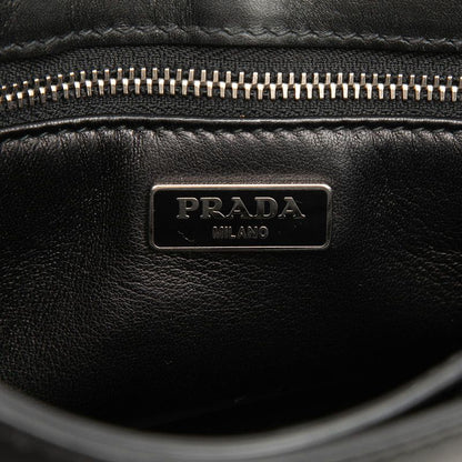 Prada Bicolor 2-Way Shoulder Bag Black Brown Leather — view 5