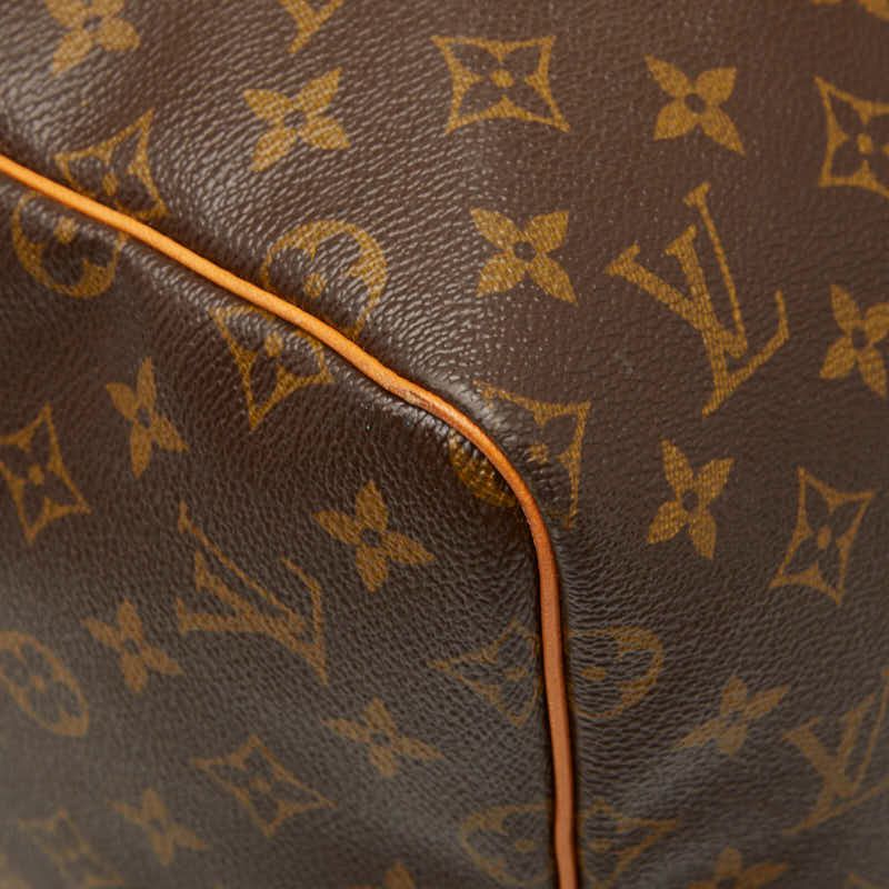 Louis Vuitton Monogram Keepall 55 Boston Bag Brown Leather — view 4