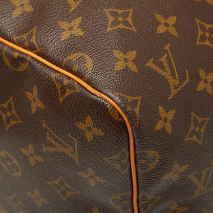 Louis Vuitton Monogram Keepall 55 Boston Bag Brown Leather — view 4