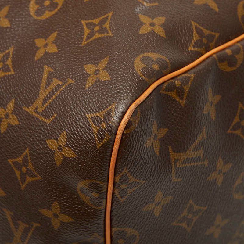 Louis Vuitton Monogram Keepall 55 Boston Bag Brown Leather — view 5