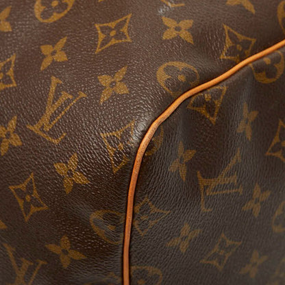 Louis Vuitton Monogram Keepall 55 Boston Bag Brown Leather — view 5