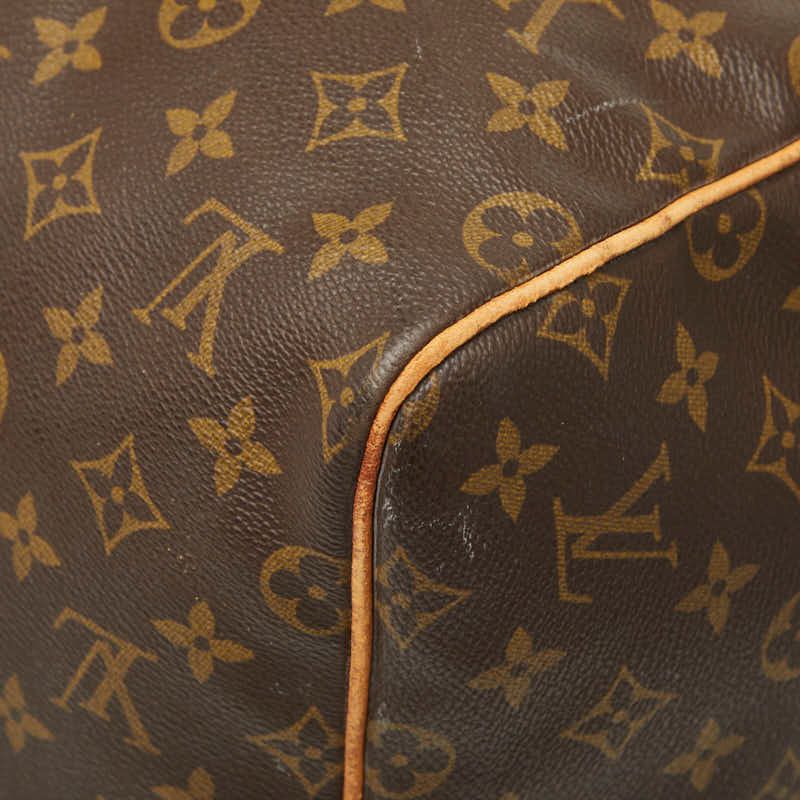 Louis Vuitton Monogram Keepall 55 Boston Bag Brown Leather — view 7
