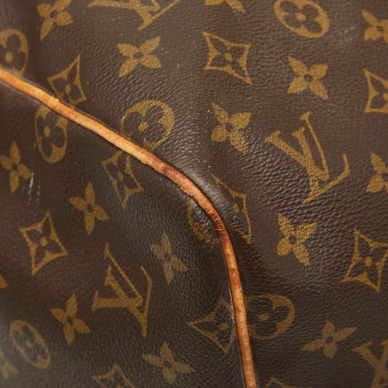 Louis Vuitton Monogram Keepall 55 Boston Bag Brown Leather — view 4