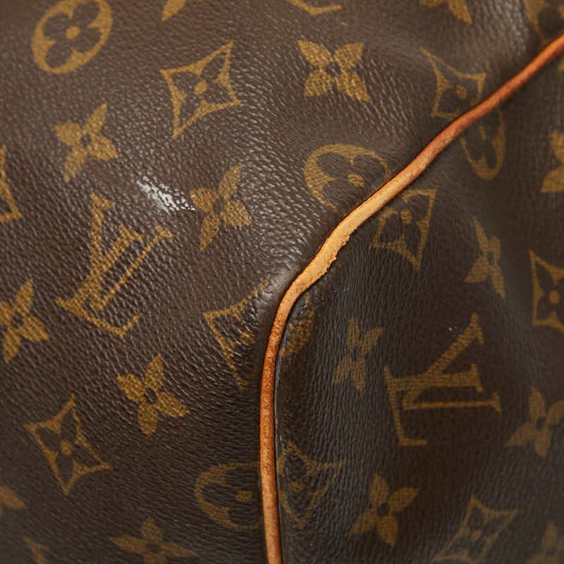 Louis Vuitton Monogram Keepall 55 Boston Bag Brown Leather — view 5