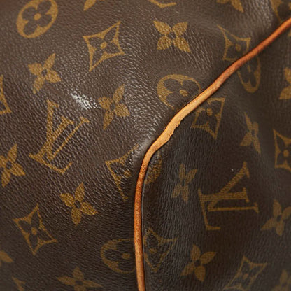 Louis Vuitton Monogram Keepall 55 Boston Bag Brown Leather — view 5