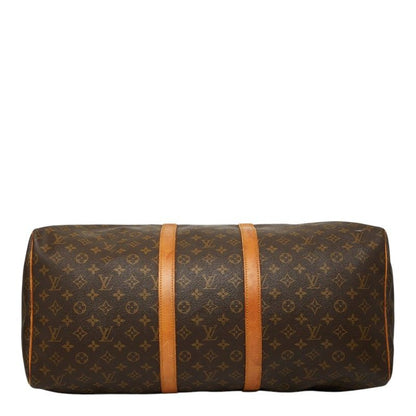 Louis Vuitton Monogram Keepall 55 Boston Bag Brown Leather — view 3