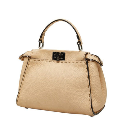 Fendi Selleria Peekaboo Mini 2-Way Shoulder Bag Beige Leather — view 2