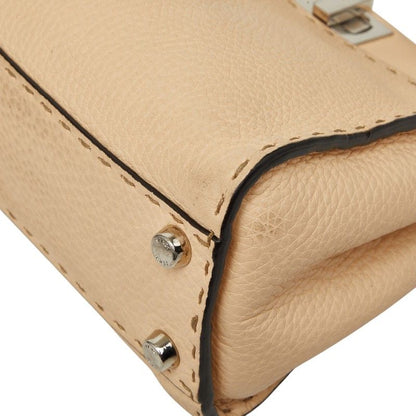 Fendi Selleria Peekaboo Mini 2-Way Shoulder Bag Beige Leather — view 4