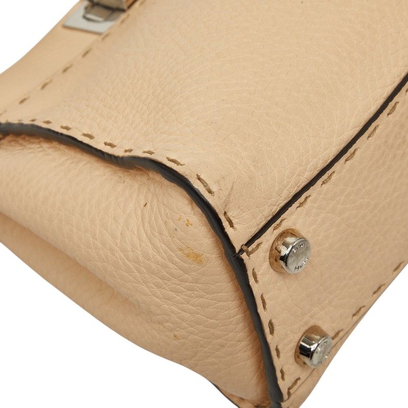 Fendi Selleria Peekaboo Mini 2-Way Shoulder Bag Beige Leather — view 5
