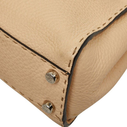 Fendi Selleria Peekaboo Mini 2-Way Shoulder Bag Beige Leather — view 6
