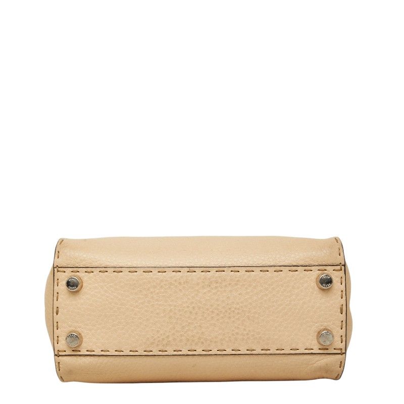 Fendi Selleria Peekaboo Mini 2-Way Shoulder Bag Beige Leather — view 3