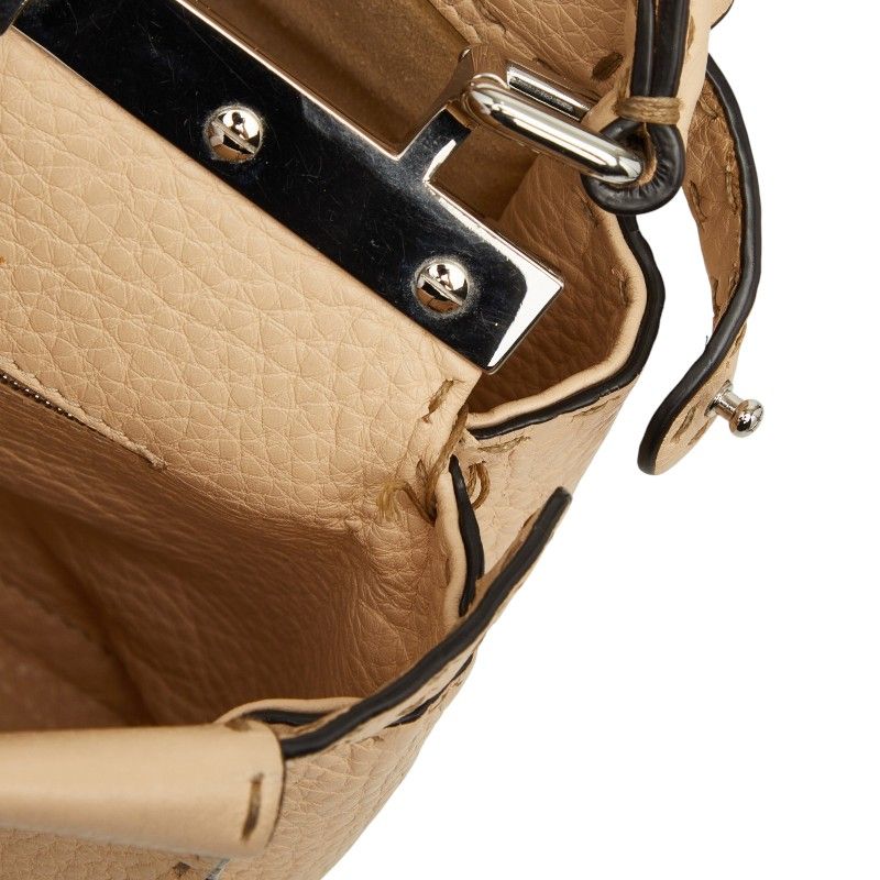 Fendi Selleria Peekaboo Mini 2-Way Shoulder Bag Beige Leather — view 8
