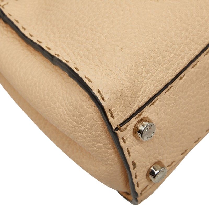 Fendi Selleria Peekaboo Mini 2-Way Shoulder Bag Beige Leather — view 7