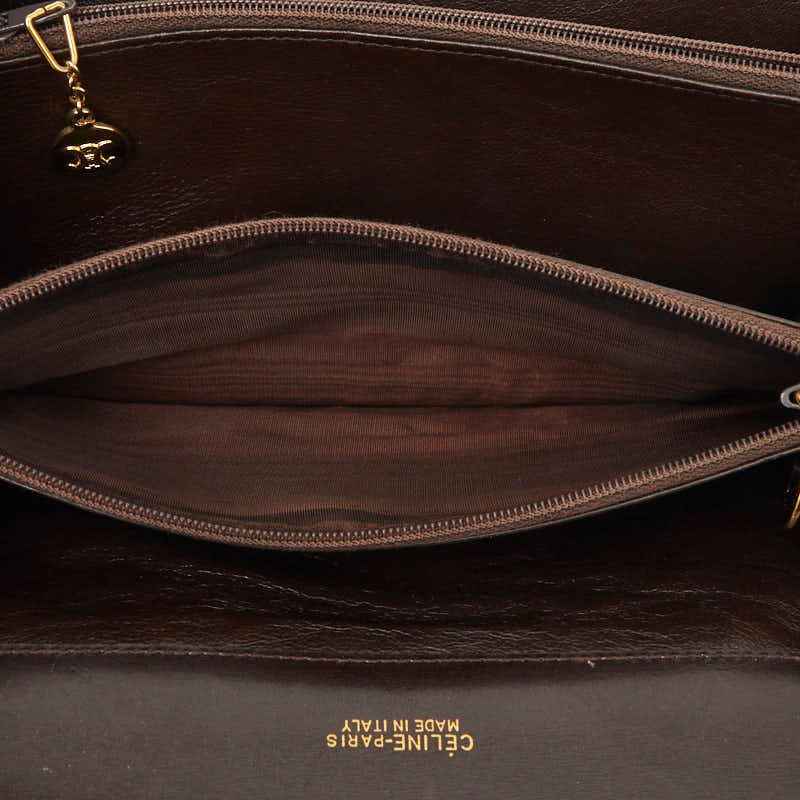 Celine C Macadam Clutch Brown Canvas Leather — view 8