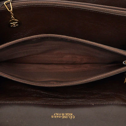 Celine C Macadam Clutch Brown Canvas Leather — view 8