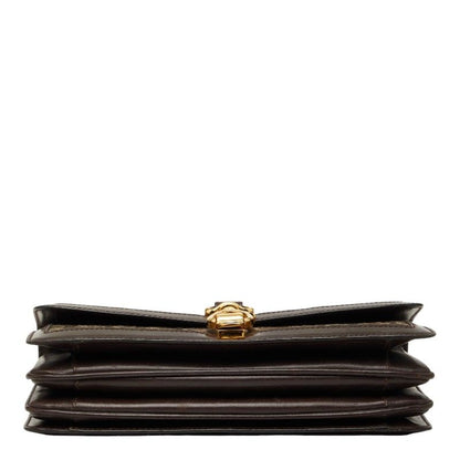 Celine C Macadam Clutch Brown Canvas Leather — view 3