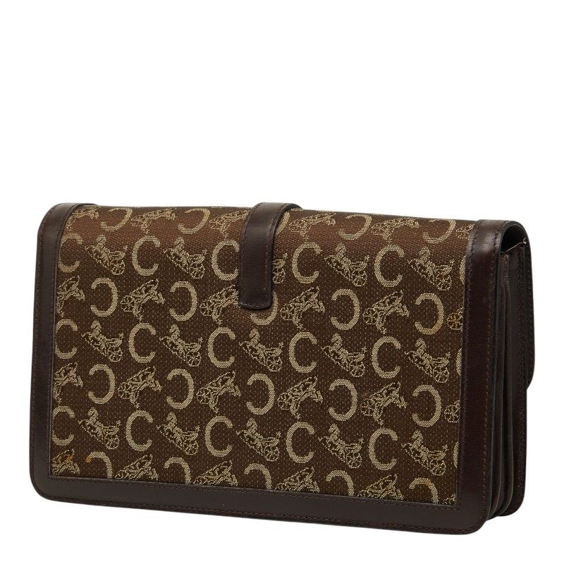 Celine C Macadam Clutch Brown Canvas Leather — view 2
