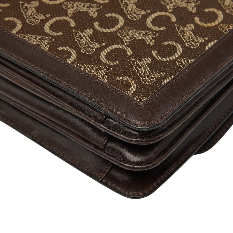 Celine C Macadam Clutch Brown Canvas Leather — view 6