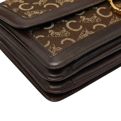 Celine C Macadam Clutch Brown Canvas Leather — view 5