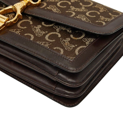 Celine C Macadam Clutch Brown Canvas Leather — view 4