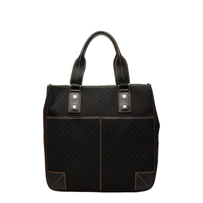 Celine Macadam Handbag Black Canvas Leather