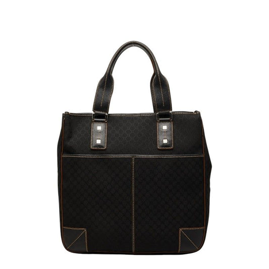 Celine Macadam Handbag Black Canvas Leather