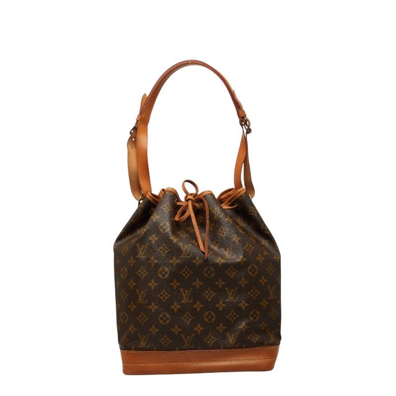 Louis Vuitton Monogram Noe Shoulder Bag Brown Leather