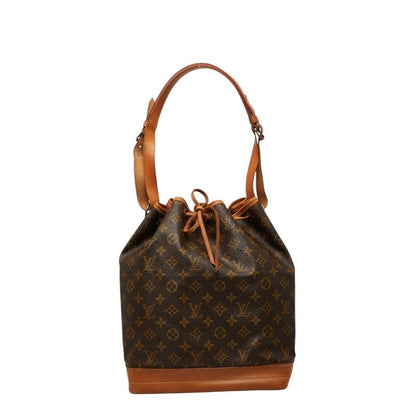 Louis Vuitton Monogram Noe Shoulder Bag Brown Leather