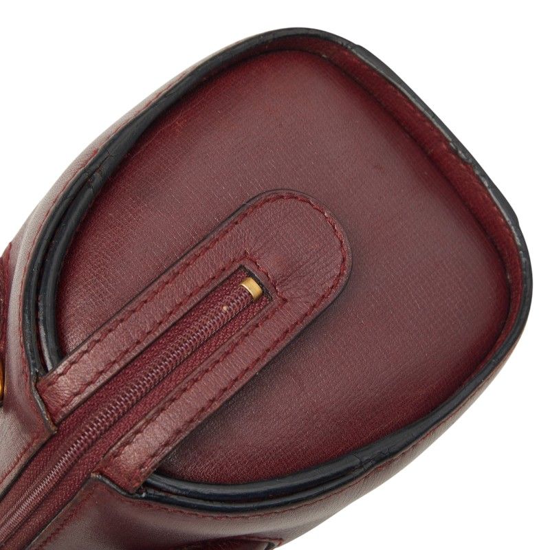 Cartier Must Line Mini Boston Bag 2-Way Bordeaux Wine Red Leather — view 6