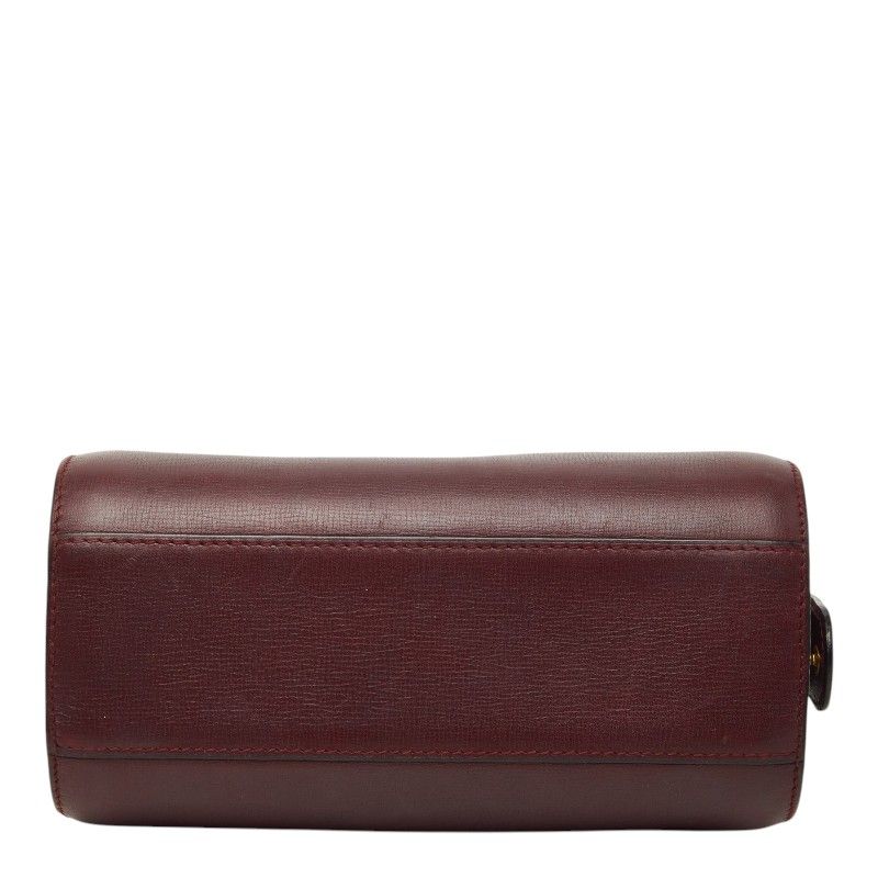Cartier Must Line Mini Boston Bag 2-Way Bordeaux Wine Red Leather — view 3