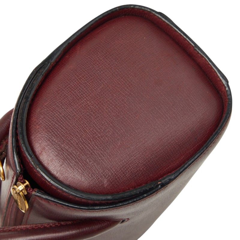 Cartier Must Line Mini Boston Bag 2-Way Bordeaux Wine Red Leather — view 7