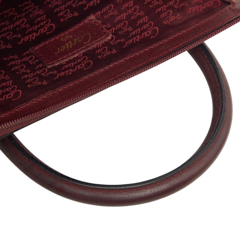 Cartier Must Line Mini Boston Bag 2-Way Bordeaux Wine Red Leather — view 8