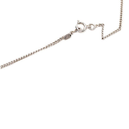 Chanel CC Logo Chain Pendant Necklace Silver Beige Metal — view 5