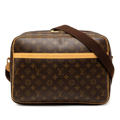 Louis Vuitton Monogram Reporter GM Crossbody Shoulder Bag Brown Leather