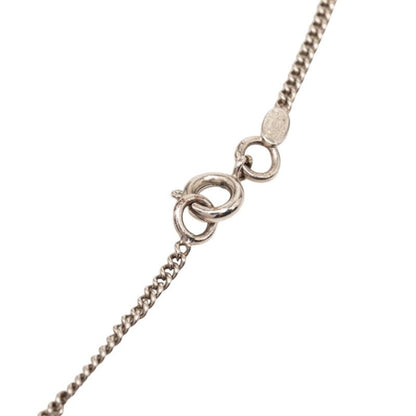 Chanel CC Logo Necklace Silver Black Metal Color Stone — view 4