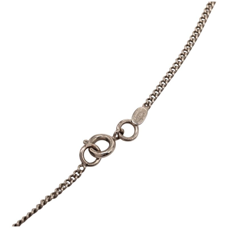 Chanel CC Logo Necklace Silver Black Metal Color Stone — view 5