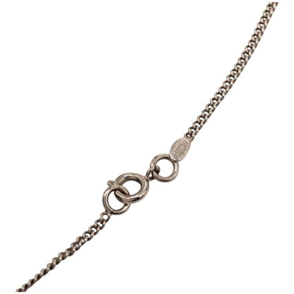 Chanel CC Logo Necklace Silver Black Metal Color Stone — view 5