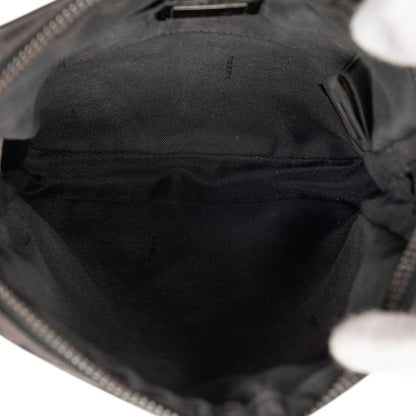 Fendi Zucchino Crossbody Shoulder Bag Black Canvas Leather — view 4
