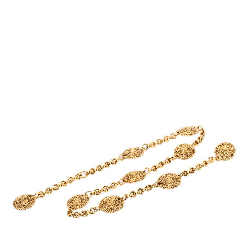 Chanel CC Logo Vintage Horse Chain Belt Gold Plated