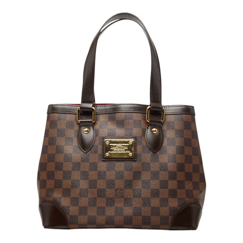 Louis Vuitton Damier Hampstead PM Tote Brown Leather