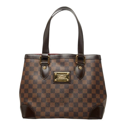 Louis Vuitton Damier Hampstead PM Tote Brown Leather