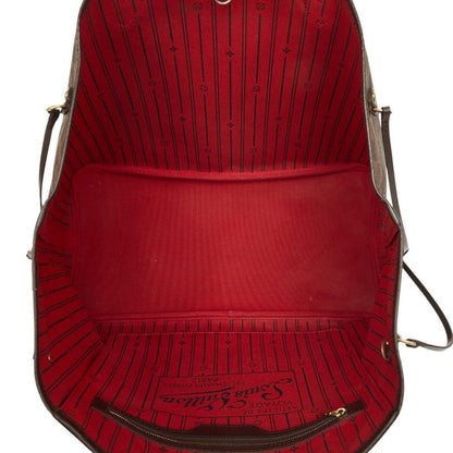 Louis Vuitton Damier Neverfull GM Tote Shoulder Bag Brown Leather — view 9